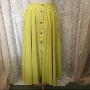 Greenleaf   Maxi Green Skirt 100% cotton. Size Small Vintage rare Unique